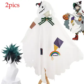 Boku No Hero Mea Academia Midoriya Izuku Cosplay Peruci, Costume de Mantie Pelerina de Halloween pentru Crăciun