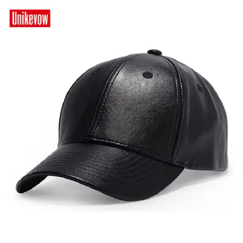 Brand UNIKEVOW Faux din Piele Șapcă de Baseball în aer liber Unisex Snapback Hat Toamna Iarna solid Sepci Hip Hop pălării pentru bărbați de înaltă calitate