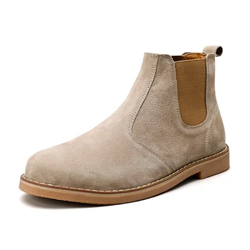 brandul italian de designer, oameni de moda de lux chelsea cizme de piele de porc pantofi toamna iarna glezna cizme de cowboy botas hombre botines