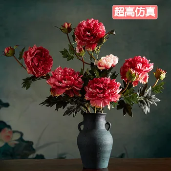 bujor Simulare de flori artificiale teren vaza decoratiuni de toamna pentru casa decorare masă de nuntă