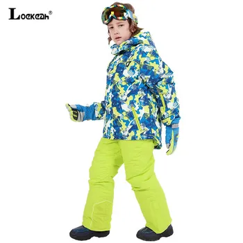 Băiat Fată Impermeabil De Iarna Cald Adolescenti Schi Jachete Copii Copii Windproof Schi Snowboard Pantaloni Costum Cu Capișon Lână Îmbrăcăminte