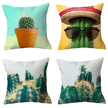 Cactus frumos, drăguț plantă de ghiveci, față de pernă, masina, canapea, pernă acoperă, decorațiuni interioare, personalizate