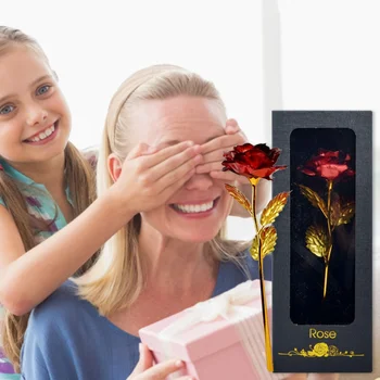 Cadou creativ 24K Folie de Placat cu Aur Rose de Iluminat a Crescut Durează pentru Totdeauna de Dragoste Ziua Îndrăgostiților Cadou pentru Iubitul Aniversare de Ziua Mamei
