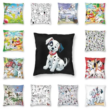 Caine Dalmatian Pătrat Pillowcover Acasă Decorative Animale Desene animate Catelul față de Pernă Pernă pentru Mașină Imprimare față-verso