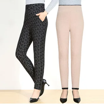 Calde de iarnă pentru Femei de Imprimare Pantaloni 2022 Nouă Femei se Ingroase Pantaloni Elegant Talie Mare Stretch Skinny, Jambiere