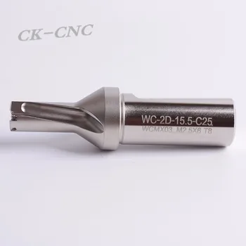 calitate inalta WC-2D-15.5 C25 U gaurit indexabil de gaurit CNC INSTRUMENT 15.5 mm-2D Prelucrare lungime=31mm pentru WCMX03 introduce
