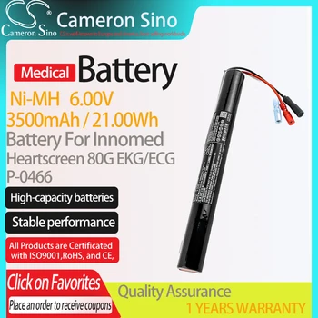 CameronSino Baterie pentru Innomed Heartscreen 80G EKG/ECG se potrivește Innomed P-0466 Medicale Înlocuire baterie de 3500mAh/21.00 Wh 6.00 V