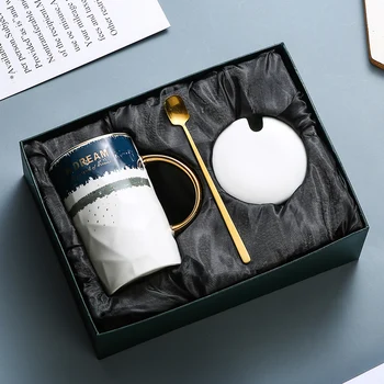 Cana ceramica personalitate creatoare tendință cana cu capac lingura de simplu de băut cana de lapte de origine ceasca de cafea ceasca