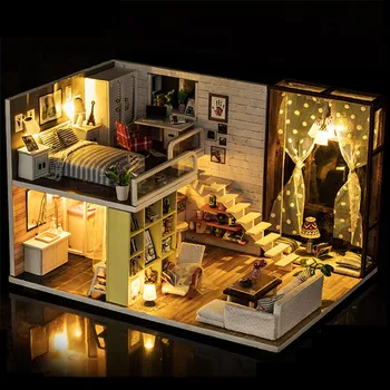 Casa papusa pentru Lol DIY casă de Păpuși în Miniatură Kit Diy Meșteșug pentru Adulți Mobilier Casa Papusa Jucării Casa De Bonecas Madeira Brinquedos