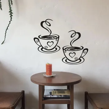 Ceașcă de cafea autocolant de perete design-ul este frumos, ceașcă de ceai de camera de decorare tapet, decor bucatarie tapet autocolant