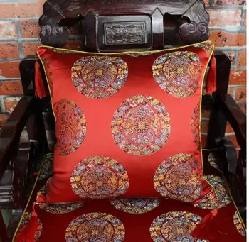 Chinezesc tradițional stil jacquard față de pernă față de pernă canapea arunca pernă decorative retro pernă se acoperă cu ciucure
