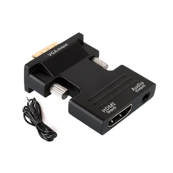 Compatibil HDMI Femeie La VGA de sex Masculin Convertor Audio Adaptor Suport 1080P Semnal de Ieșire Convertor+Cabluri Audio L3FE