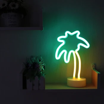 Copac de nucă de cocos Neon Lumina de Noapte Coco Formă Baterie Lumina de Neon Semn pentru Copii Chindren Camere Petrecere Acasă, Lumini de Decor