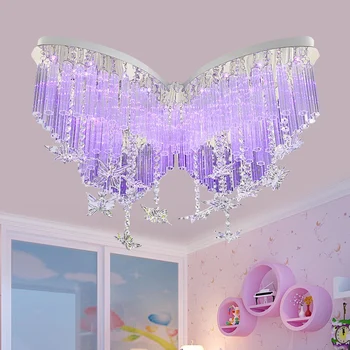 copii lampa Fluture LED Cristal Lumini Plafon dormitor lampa fata lampă de plafon plafon de culoare-montat corpuri de iluminat