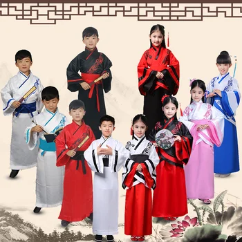 Copii Populare Vechi Haine Fete Tradițională Chineză Tang Dynasty Retro Hanfu Rochie pentru Baieti Costum de Scenă
