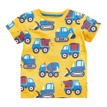 Copii Vara baietel de tip boutique de Haine excavator Print Tee Topuri Brand de Bumbac Respirabil, Moale Drăguț Tricou pentru Copii De 2-7 Ani