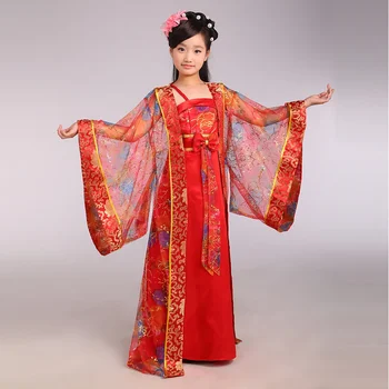 Copiii Tradițională Chineză Fată Costum Printesa Regala, Rochie Dans Vechi Dinastiei Tang Costum Copii Hanfu Costum Național 8