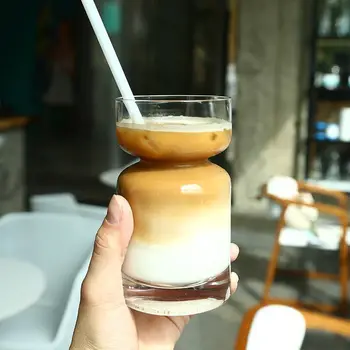 Creative în Formă de Clepsidră Cupa de Sticla INS Băutură Rece Cana de Cafea Transparent Lapte Suc de Cafea Ceasca de Apa Acasa Cafe Drinkware 200ml