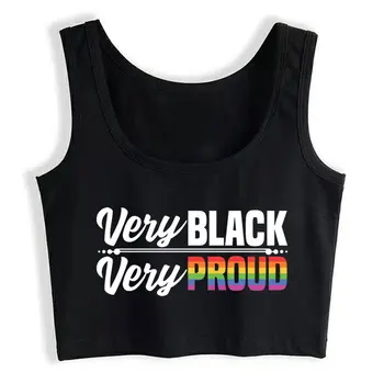Crop Top Gay Negru African American Lgbt Inscripții de benzi Desenate de Imprimare Y2k Topuri Topuri de Femei blusas mujer de moda verano de Gimnastică Rezervor de Top