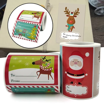 Crăciun fericit Autocolante Rola Colorate 250-Conta Autocolante Rotunde Sigilii Autocolante pentru Carduri Cadou Plicuri Cutie de Ștampilă pentru Scrapbooking
