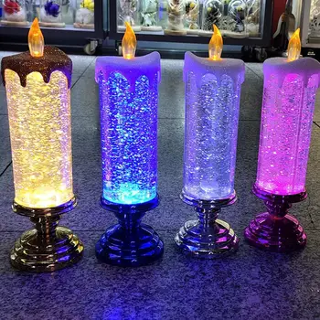 Crăciun Vartej CONDUS de Schimbare a Culorii Sclipici Lumânare Decor Glitter Lumânări fără flacără Pentru Xmas Party Decor Acasă S8P6