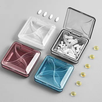 Călătorie Cutie de Depozitare Organizator 4Grid Plastic Pastila Caz Dozator Pentru Tablete Detașabil Organizator Pentru Medicamente de Bijuterii Container