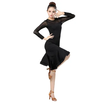 Dans latino Fusta Femeie Practică rochie 2019 Performanță Dans latino Fusta Neagra Femeie latino Rochii Dans