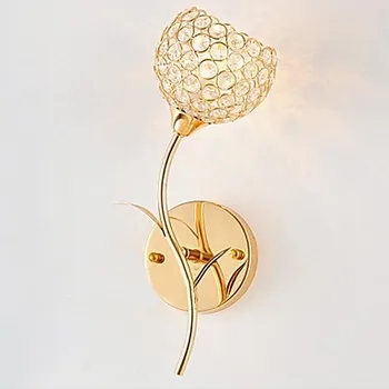 De aur de Cristal tranșee de perete Metal cristal lampă de perete conține becuri LED transport Gratuit