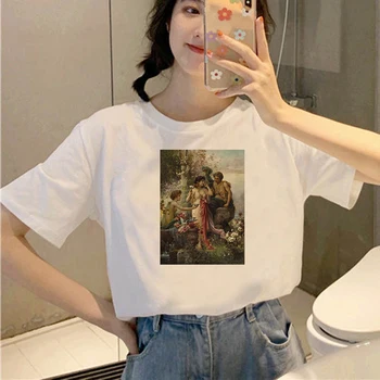 De bază O-Neck T-shirt Doamna Harajuku Kawaii Frumoasa de Vara Casual T-shirt Femei Top Graphic T-shirt Femei Kawaii Camisas