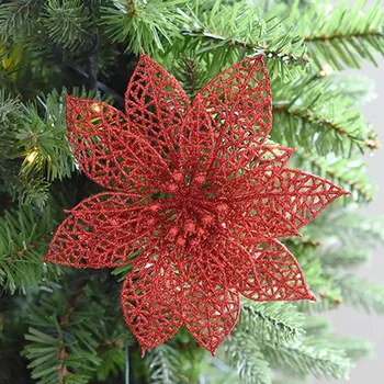 De crăciun, Flori Artificiale Decor Acasă de Crăciun Ornamente pentru Pomul de Crăciun Simulare de Flori de Crăciun de Decorare Cadou pentru Petrecerea de 10cm