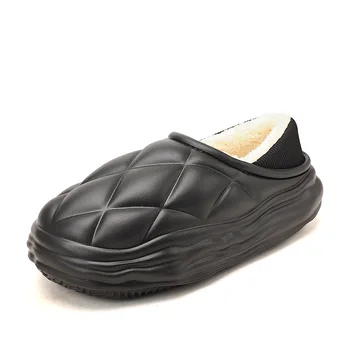 De iarnă Acasă Papuci pentru Femei Clasic Gros Platforma Pantofi pentru Bărbați de Pluș Cald de Interior, Papuci de Cuplu Termic Interior Papuci