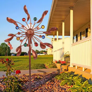 De Metal în aer liber Wind Spinner Lumina Solara de Gradina cu LED Moară de vânt Filare Decoratiuni Multi-Lumini de Culoare decoratiuni de gradina jardin