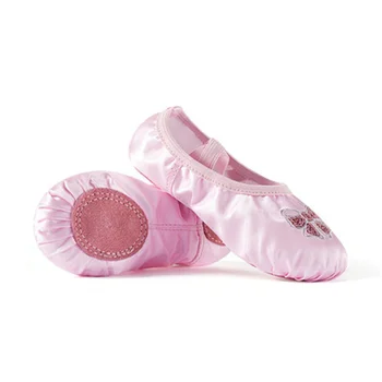 De Vânzare La Cald De Înaltă Calitate De Moda Drăguț Fete Copii Copil Satin Brodat Balet Pantofi Plat