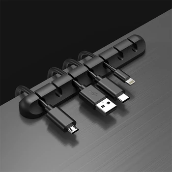 Depozitare și Aranjament de Piese Auto NOI Silicon Organizator de Cablu Flexibil Bobinator Mașini Cablu Clipuri Suportul de Date USB Linie Titular