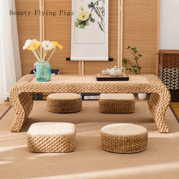 Direct rattan perna covor gros mat tatami Japonez stil rattan acasă stând pernă de meditație mat perna decorative