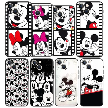 Disney Fashion Minnie Mickey Telefon Caz Pentru Apple iPhone 14 13 12 11 Pro Max Mini XS Max X XR 7 8 Plus 5S Silicon Negru Shell