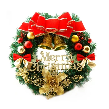 Diy Pom De Crăciun Coroană De Flori Cu Bowknot Decor De Crăciun Agățat Ușă Rattan Ornament Ghirlanda Naviidad Xmas Decor Pentru Casa