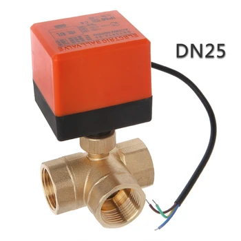 DN15/DN20/DN25/DN32 cu 3 cai Motorizate Ventil cu Bilă Electric Trei Linia a Doua Modalitate de Control de 220V AC E&#39D Instrument