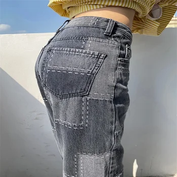 Doamnelor Cusaturi Drepte Blugi de Vară Talie Mare Libertate Mama Blugi Moda High Street Pantaloni pentru Femei Jeans pentru Femei Talie Mare