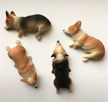 Drăguț Simulare De Dormit câine Corgi Animale 3D Magneți de Frigider Turism, magazin de Suveniruri Frigider Magnetice, Autocolant Decor Acasă