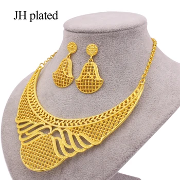 Dubai nou de lux de culoare de Aur seturi de bijuterii Ornament set bijuterii pentru femei colier cercei din Africa soția set cadou