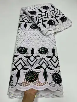 Dubai prietenoase cu Pielea de 5 Metri de Clasa de Top Dantela Africane cu Snur din Material textil Curat Broderie Tesatura Nigeria Pentru Celebrarea Rochie Coase