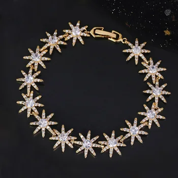 Estetic Floare Zircon Brățară Pentru Femei De Înaltă Calitate Auriu/Argintiu Accesorii Moda Bijuterii Cadou De Anul Nou Bratari