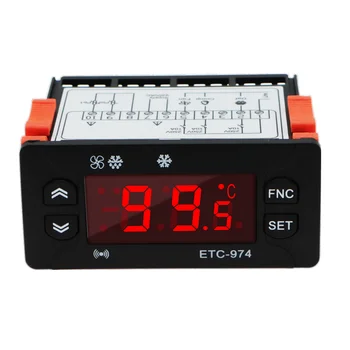 ETC-974 Termostat Controler de Temperatura Digital Control de Umiditate Termometru Higrometru de Refrigerare 220V Alarma Senzor NTC