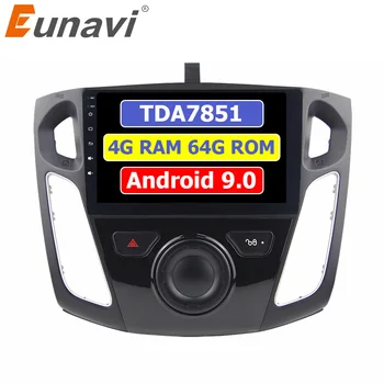 Eunavi 2 din Android 9 Radio Auto Multimedia Player Pentru Ford focus 2012-2015 2din GPS auto stereo tda7851 ecran touch 4G 64GB