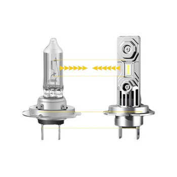 Fabrica de ușor de instalat mini H7 bec 1:1 înlocuiți lampa cu halogen fără ventilator h18 far cu led-uri kit
