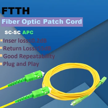 FASO 5m/10m Cablu de Fibra Optica SC/APC SM SX G652D 3.0 mm de Fibra Optica Patch Cord Single-Mode Fibre Patch Cord Jumper