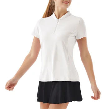 Femei Tricouri de Golf Vesta Femei T-shirt Half Zip Maneci Scurte Tenis Topuri Rezervor 50+ Protecție UV Sport iute Uscat Moda de fitness