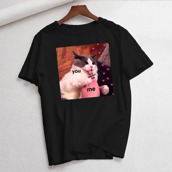 Femei Tricouri Supradimensionate T-shirt Acuarelă Moda Pisica desen Animat de Imprimare Topuri cu Maneci Scurte Tricouri Haine de sex Feminin Grafic T Shirt
