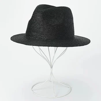 Femeile Panama Pălărie Fedora Vacanță Pe Plajă Largă Refuz Vizorul Casual Pălării De Soare Pentru Barbati Sombrero 2022 Vara Pălărie Neagră De Înaltă Calitate